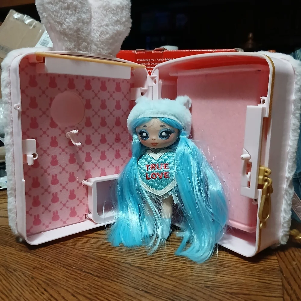 NaNaNa Surprise Doll and‎ Soft ,fuzzy Pink Backpack